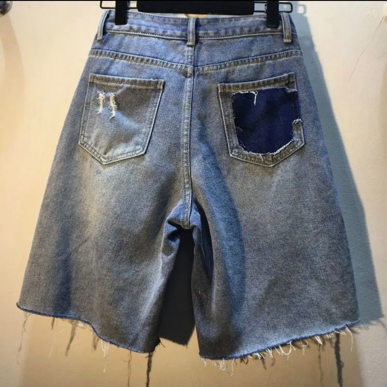 Rhinestone Denim High waisted Shorts