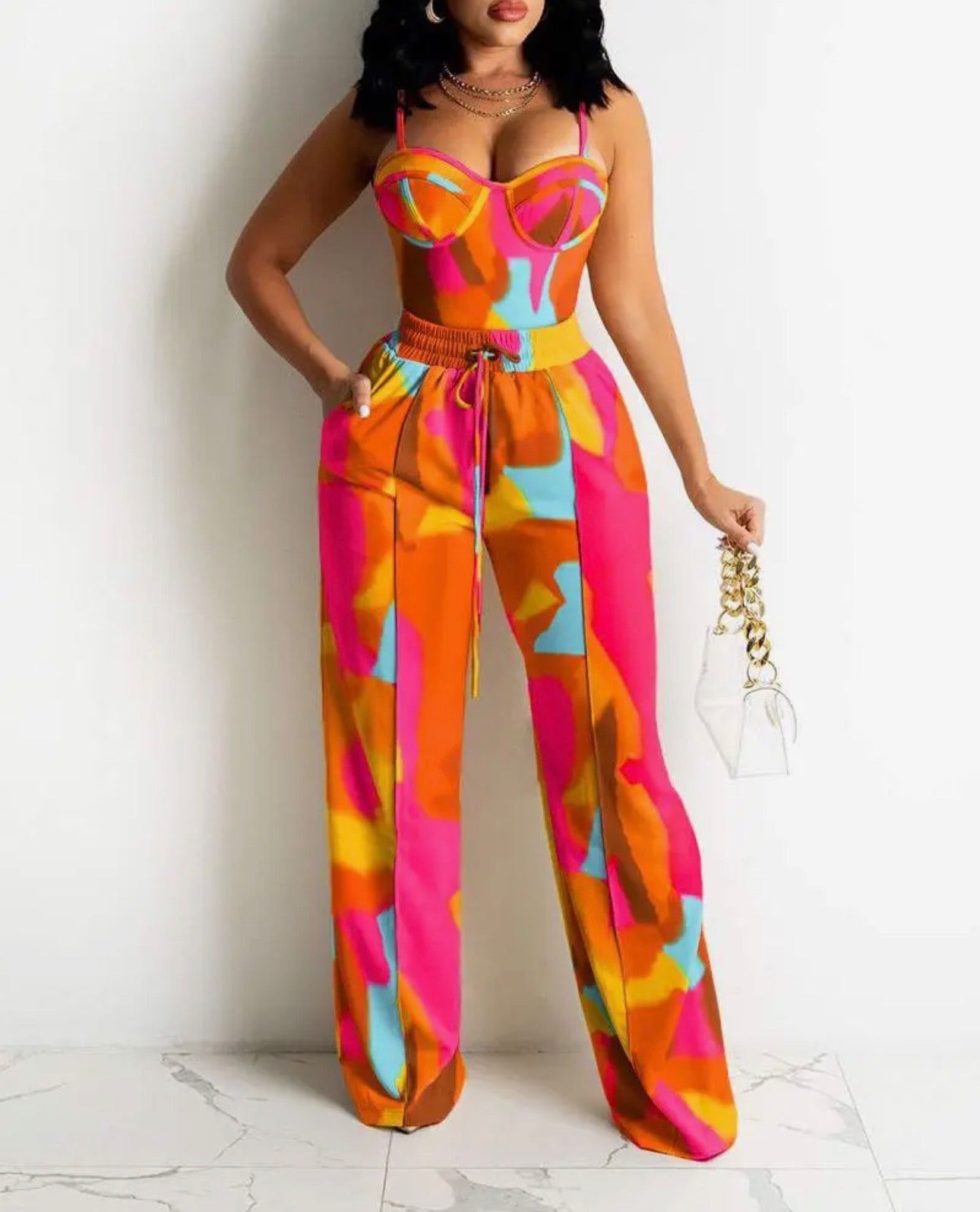 Vibrant Abstract two piece set 