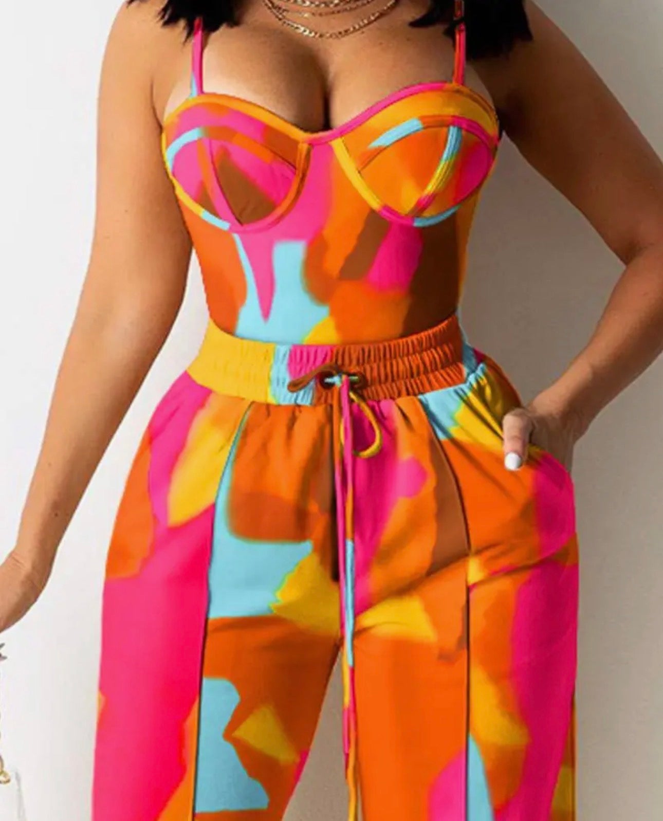 Vibrant Abstract two piece set 