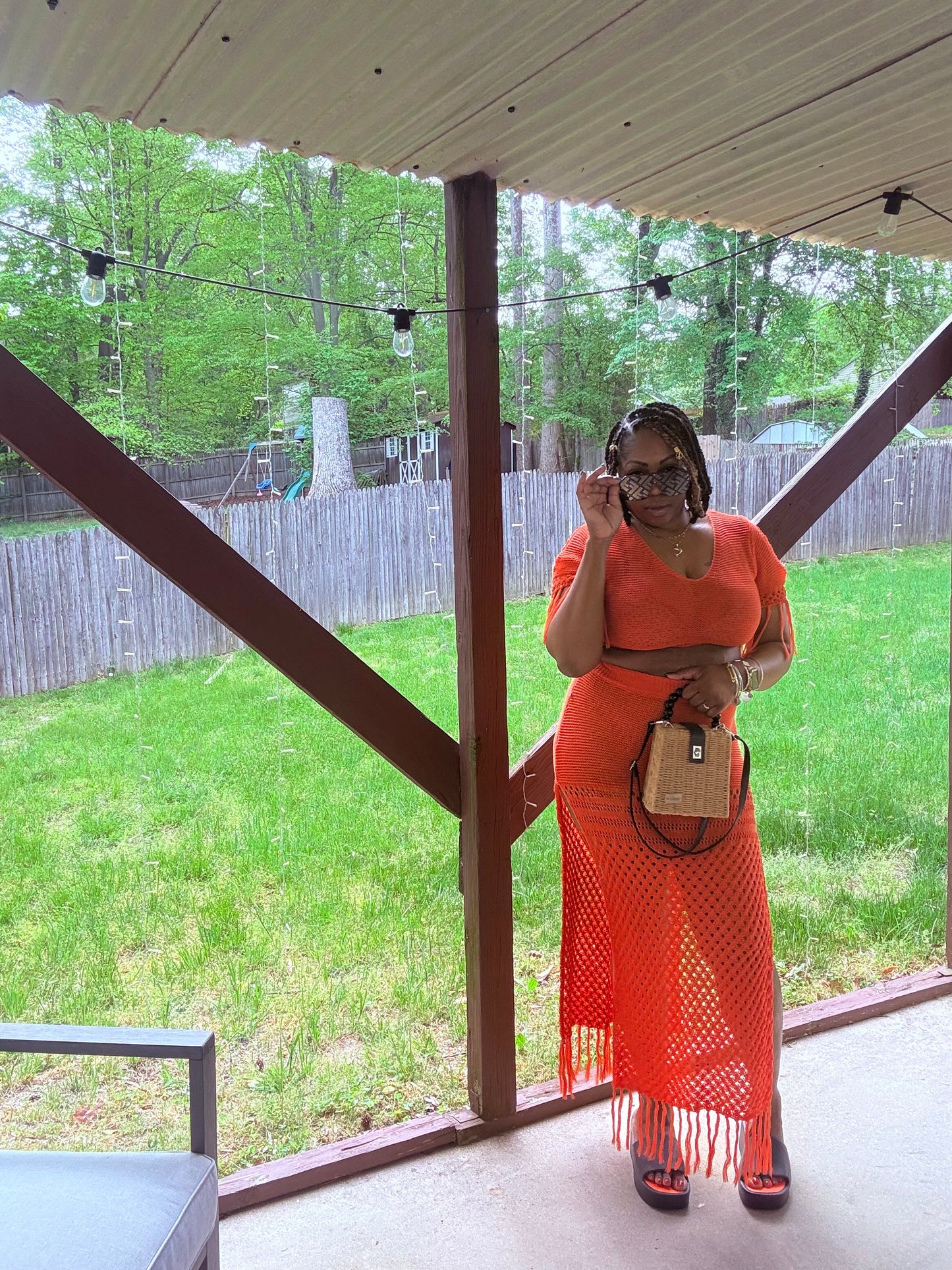 Sun-kissed crochet fringe set
