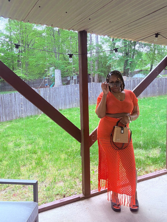 Sun-kissed crochet fringe set